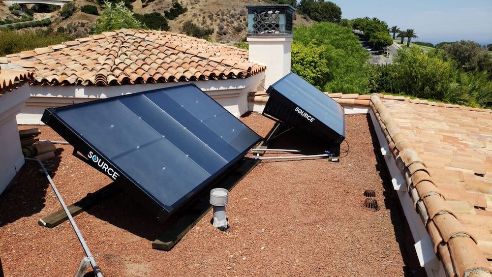 Source, a solar panel that provides up to 5 liters of water per day from the air