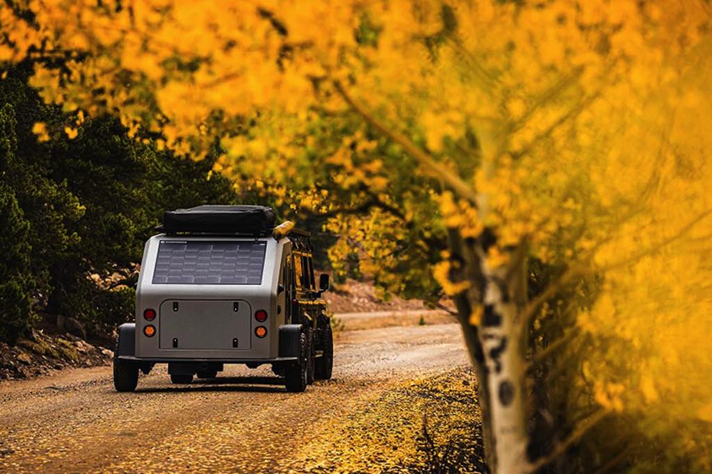 Campworks launches an all-terrain solar camping trailer capable of charging the electric vehicle that tows it