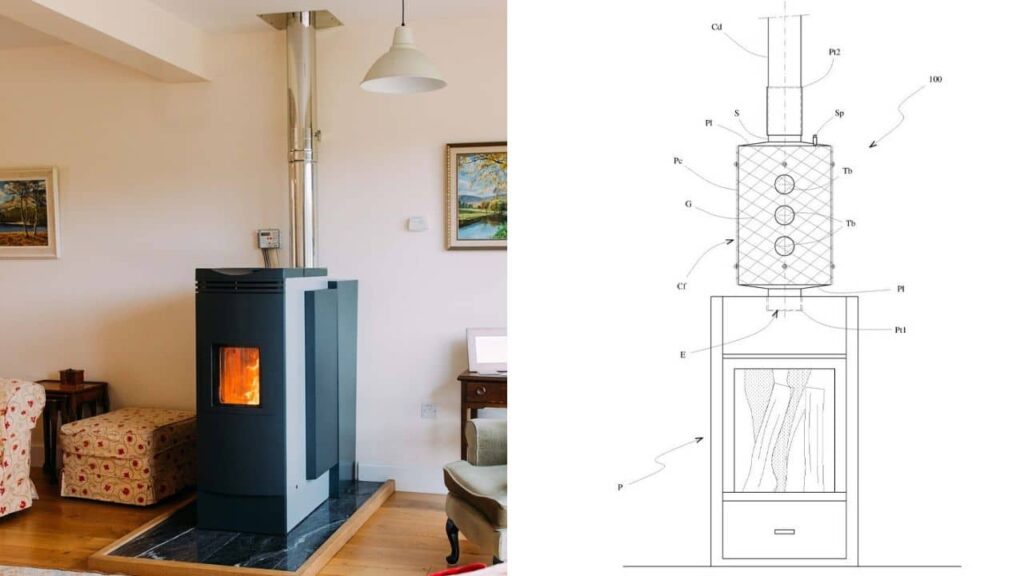 Patented an innovative radiator system to distribute more heat with a wood stove