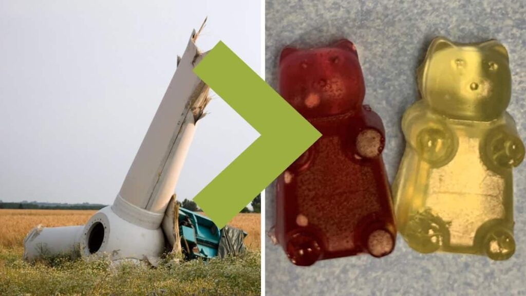 Scientists want to recycle wind turbine blades to make gummy bears