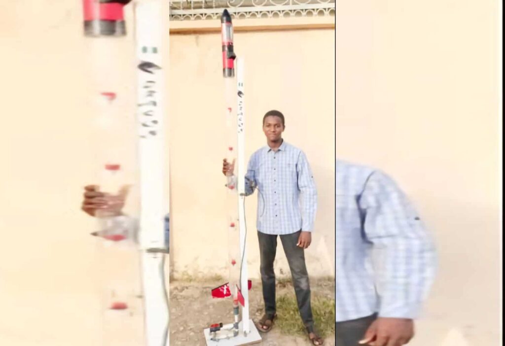 A Nigerian student invented a water rocket capable of going up to 1 km