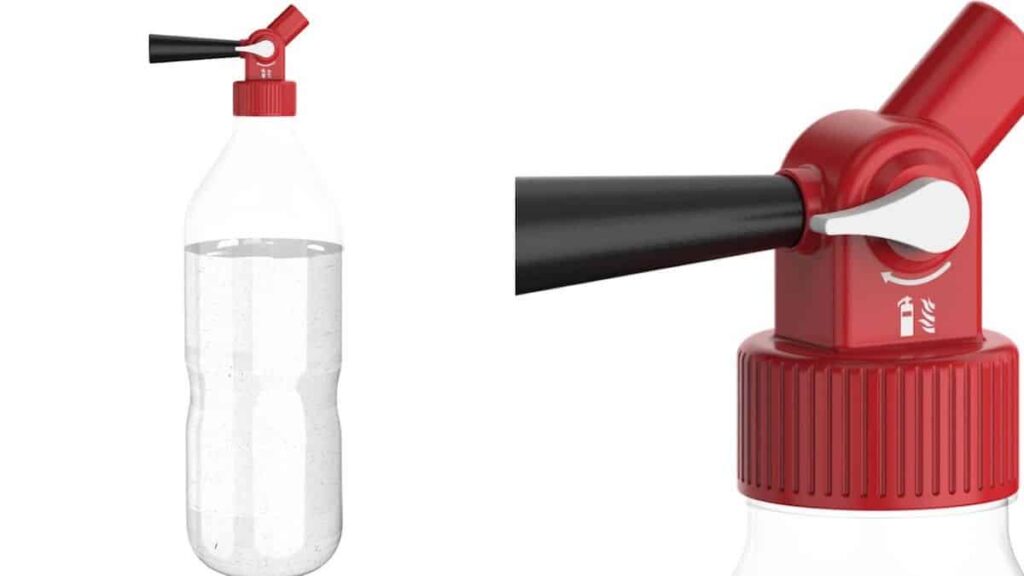 a "universal sprayer" that turns any water bottle into a makeshift fire extinguisher