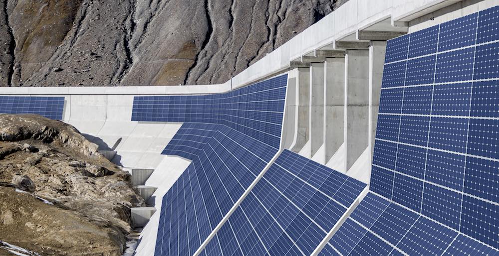 Why are we building a solar power plant at an altitude of 2800 meters in Switzerland?