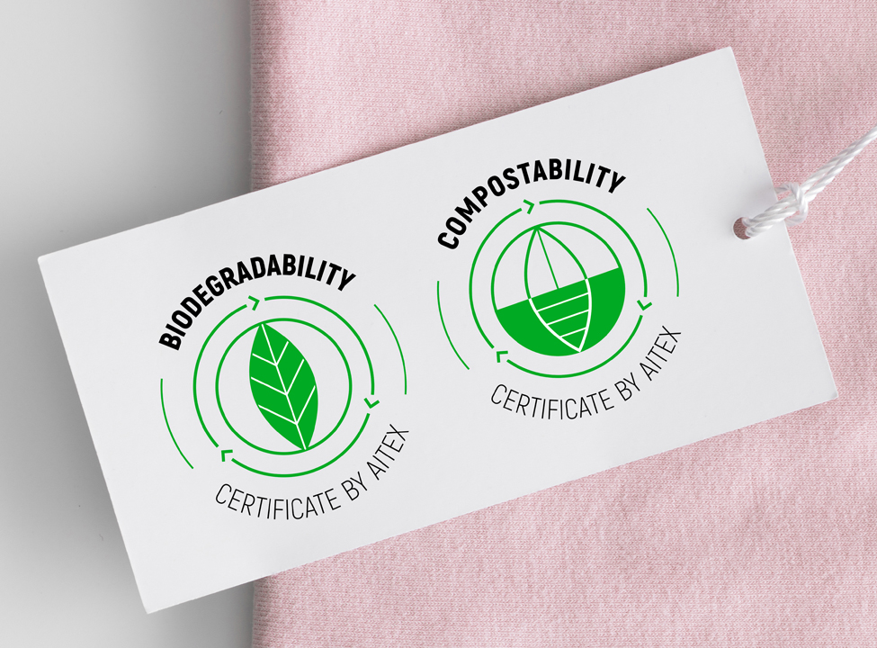 New AITEX certificate attesting to the biodegradability and compostability of textiles