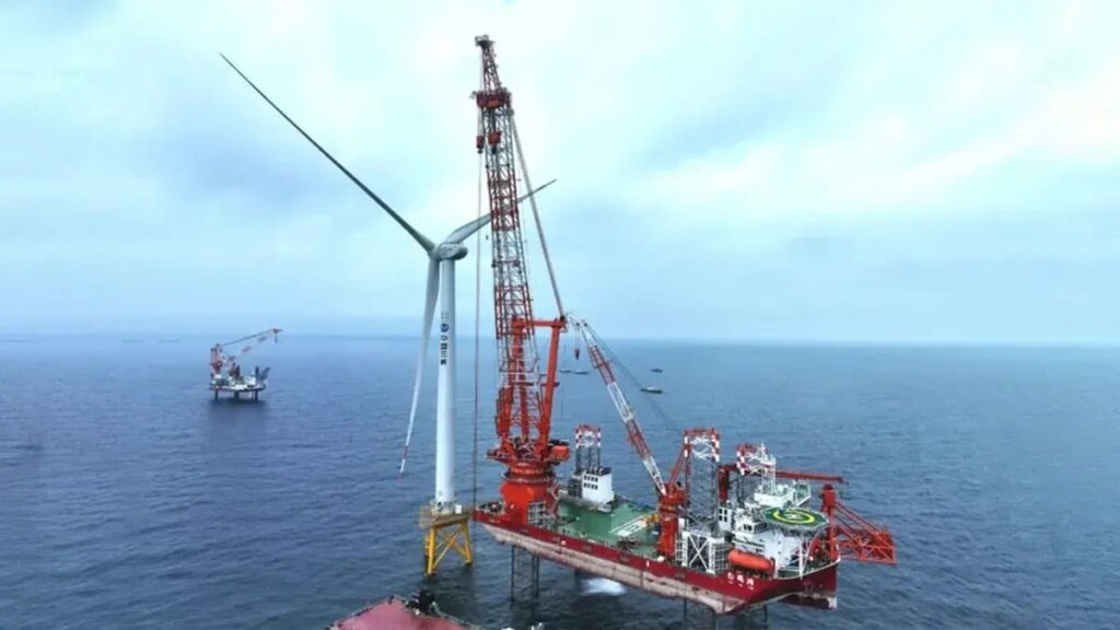 installs the largest wind turbine in the world, the equivalent of a 50-storey building